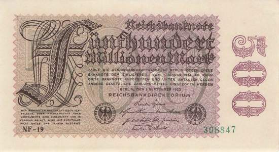 500 Millionen Mark 1923